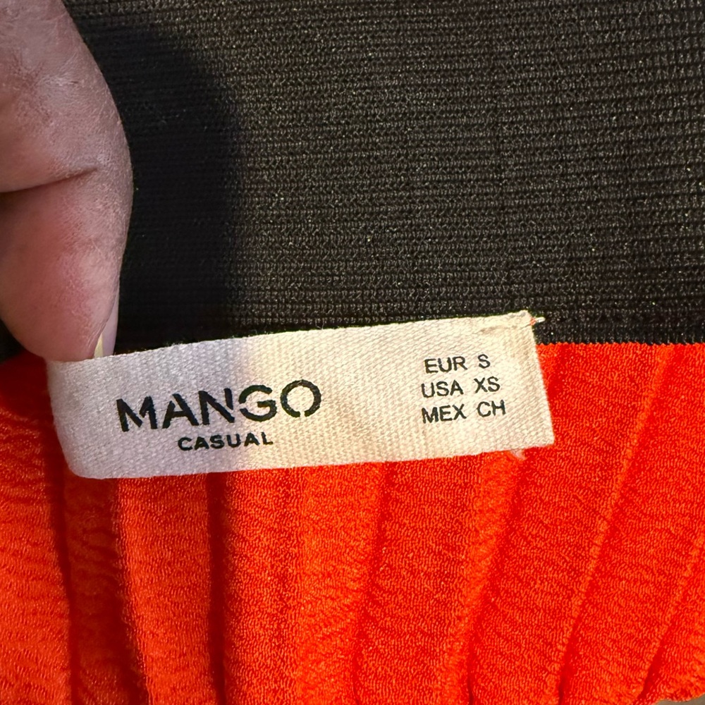 Mango Orange Pleated Skirt Size XS - Picture 9 of 9